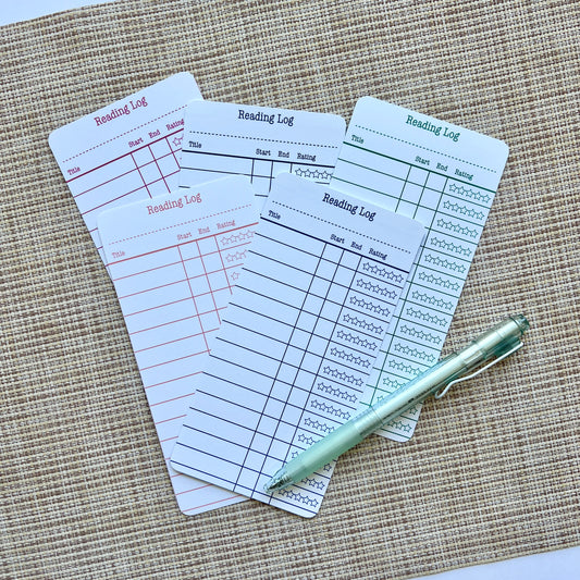 Reading Log Bookmarks (Set of 5)